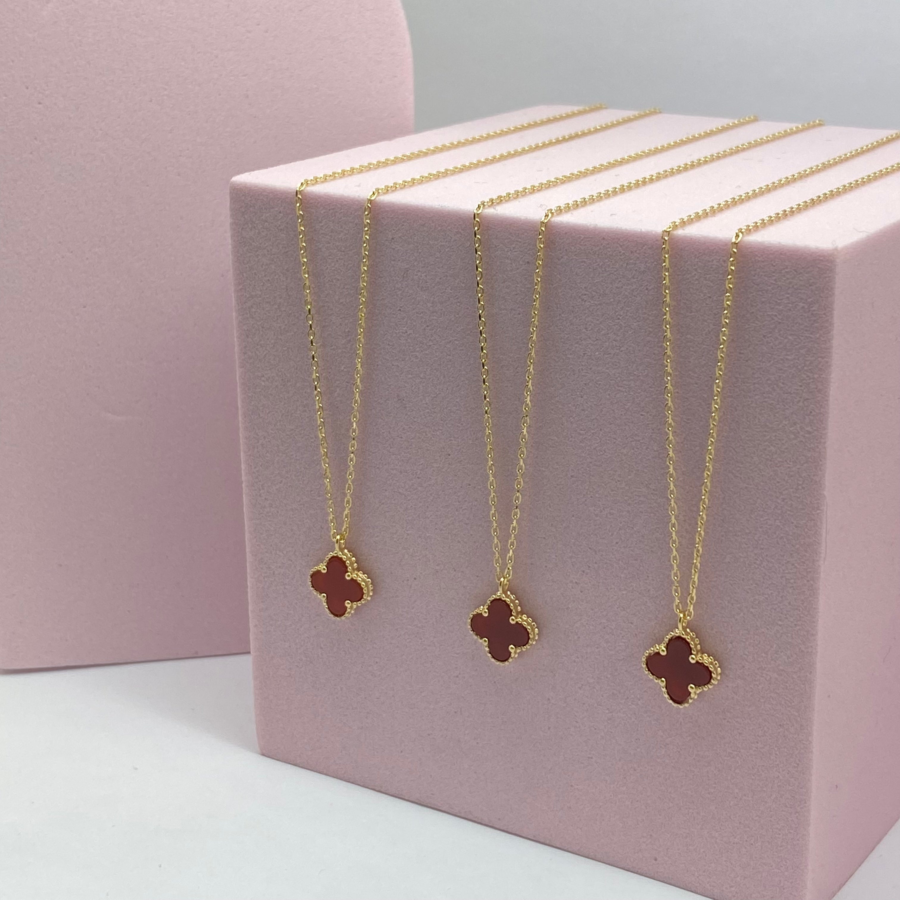 Reak 18K Yellow Gold - SJVC Flower Red Mini Necklace