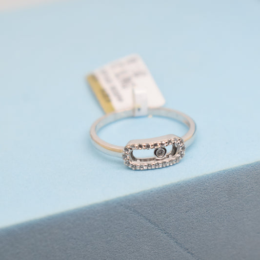 Fine 925 Sterling Silver - SJMSK Moving Single Stone Ring