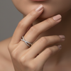 Fine 925 Sterling Silver - Double Line Stone Ring