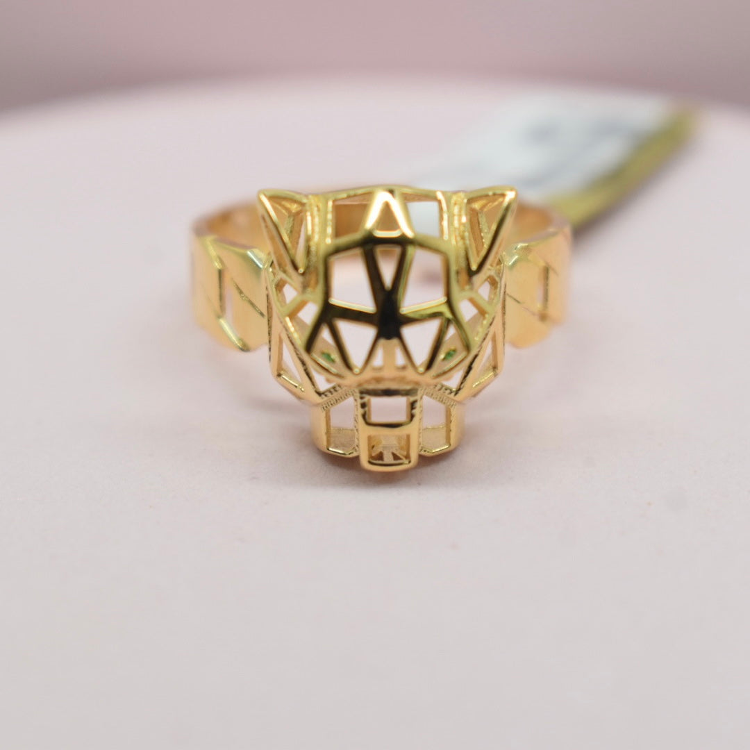 Real 18K Yellow Gold - SJCR Panther Link Ring