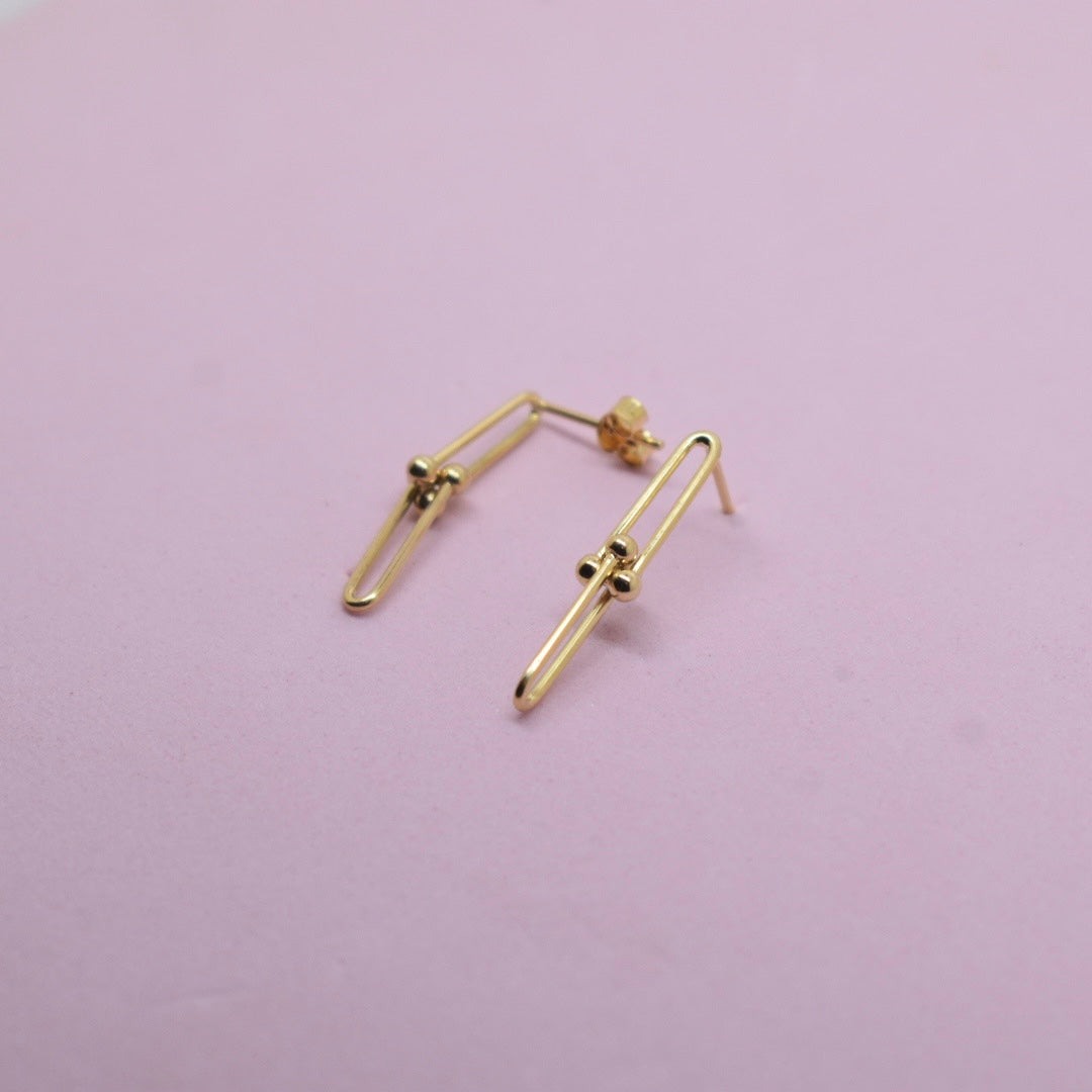 18K Yellow Gold - SJTFNY Hardware Thin Earring