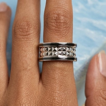 Fine 925 Sterling Silver - SJBV Spiked Architecture Ring