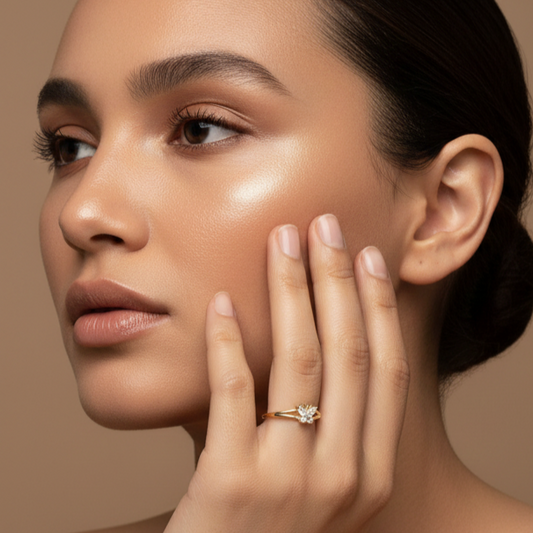 Fine 925 Sterling Silver - Yellow Sterling Butterfly Ring