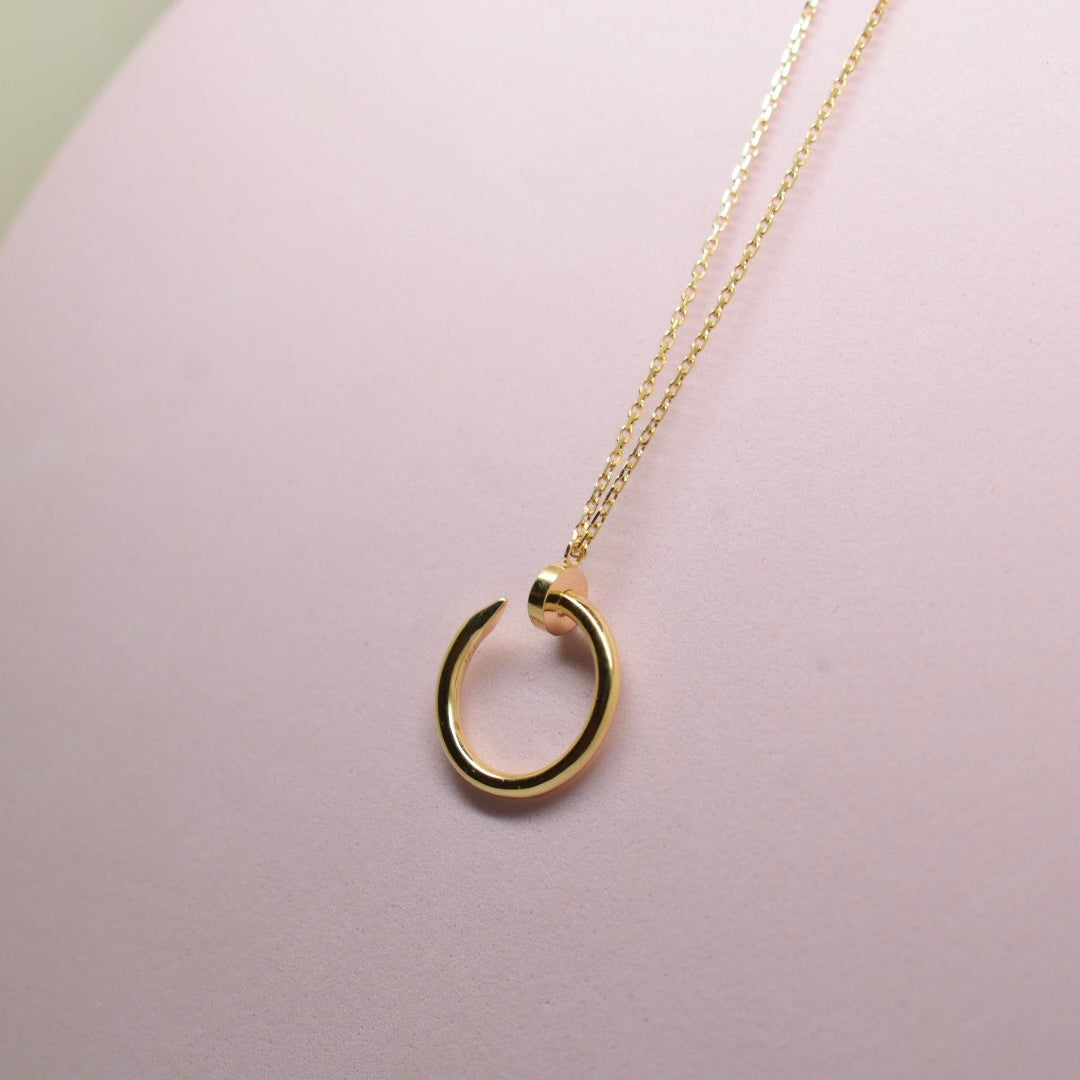 Real 18K Yellow Gold - SJCR Nail Solid Necklace