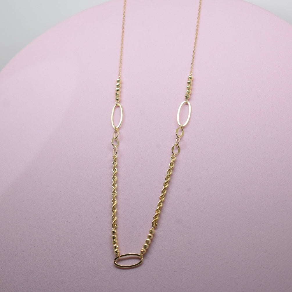 *LIMITED* 18K Gold - Rope Ball Paper Clip Necklace