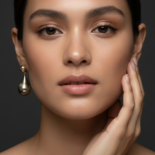 925 Sterling Silver - Yellow Sculpted Shine Earring