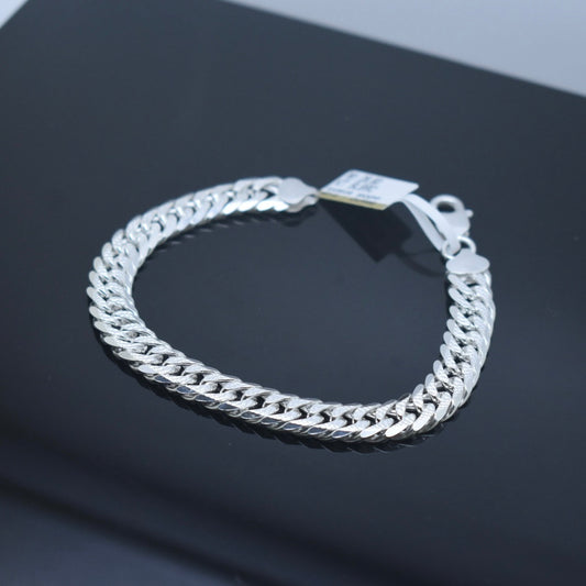 925 Sterling Silver - Thick Textured Curb Bracelet