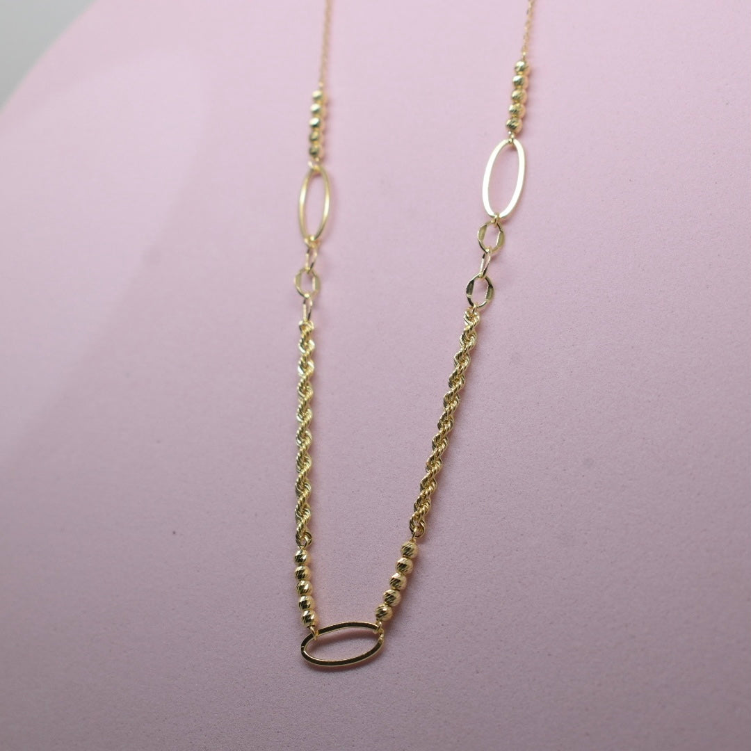 *LIMITED* 18K Gold - Rope Ball Paper Clip Necklace