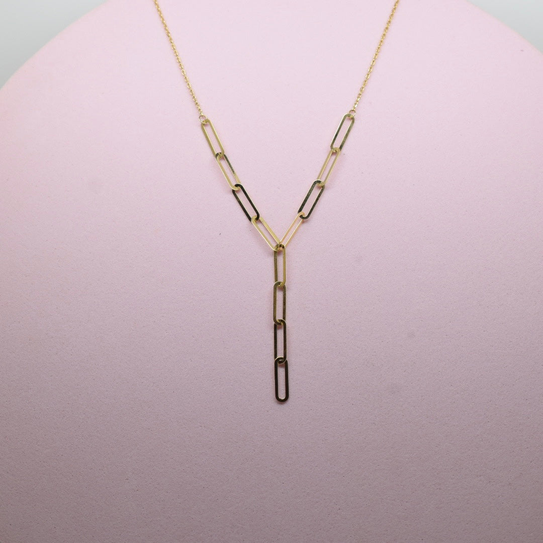 *LIMITED* 18K Gold - Paper Clip Hanging Necklace