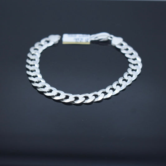 925 Sterling Silver - Medium Flat Curb Bracelet