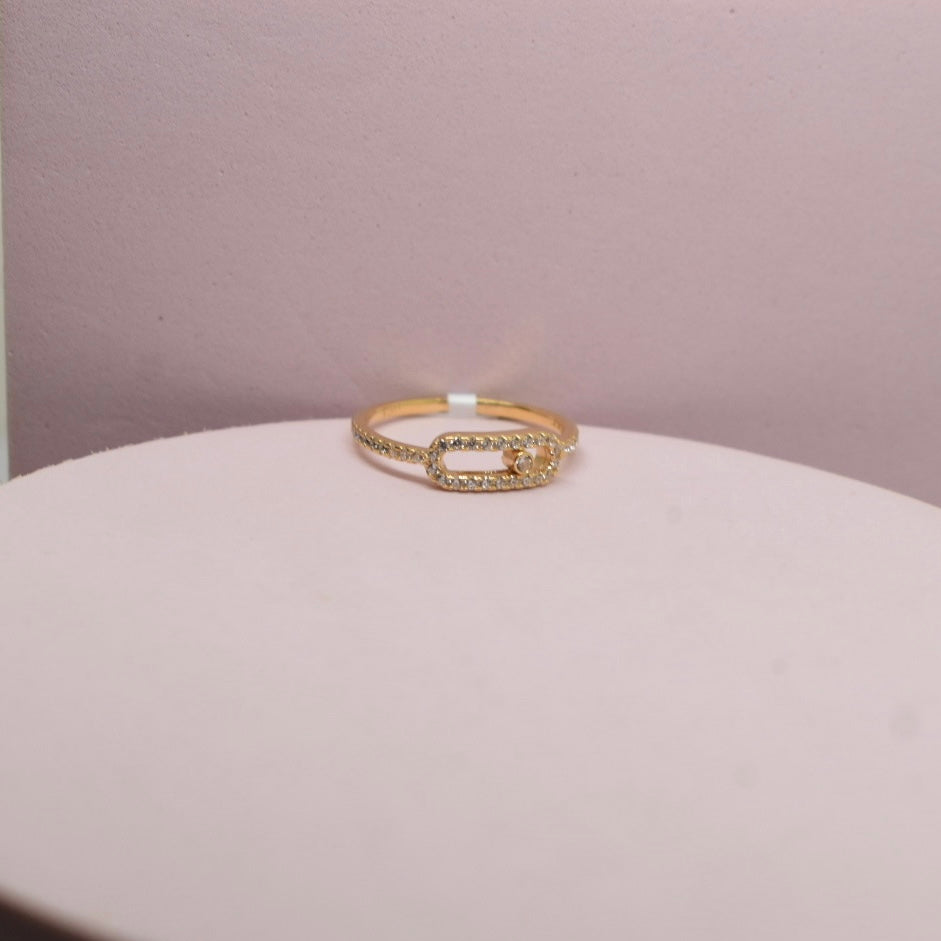 Real 18K Yellow Gold - SJMSK Stone Ring