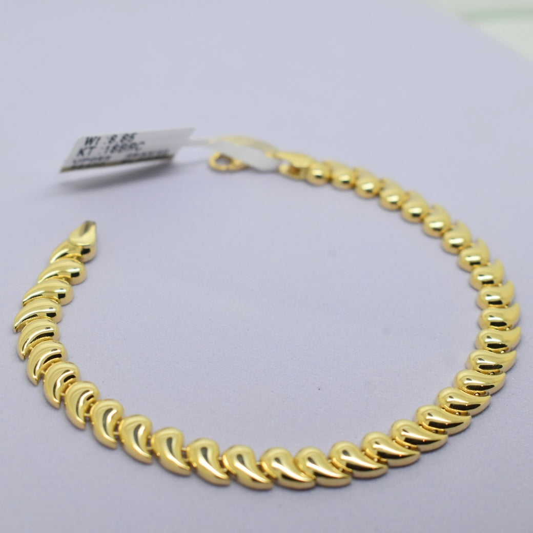 *TRENDY* 18K Gold - Thin Tear Drop Bracelet