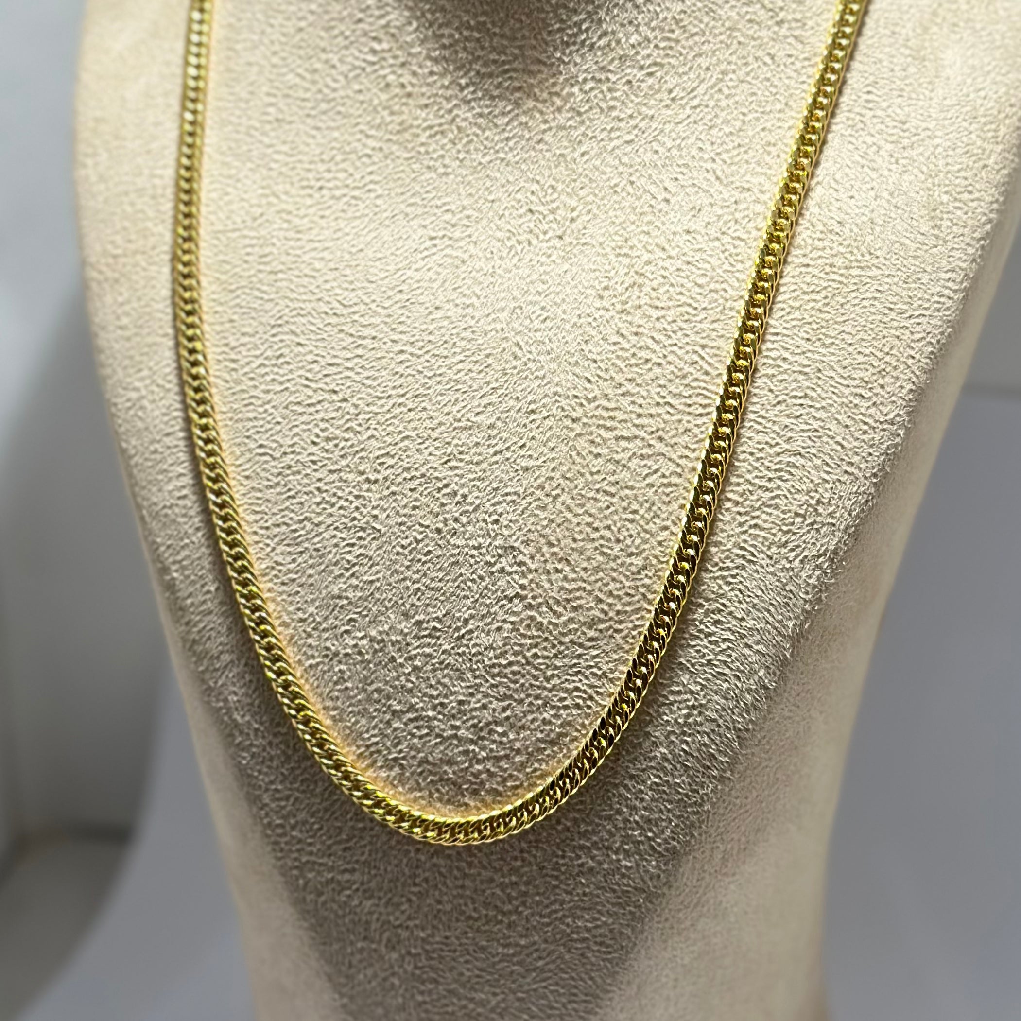 Real 18K Yellow Gold - Curb Thin Unisex Chain