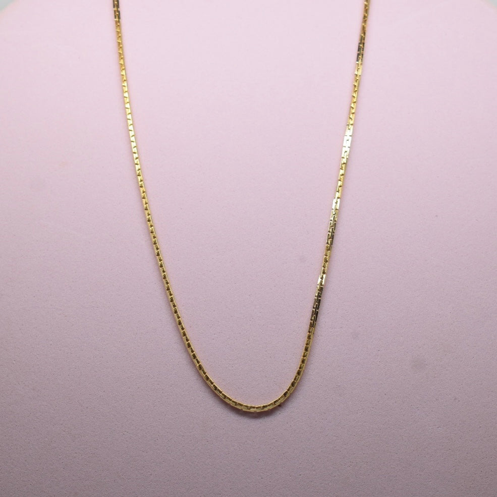 18K Gold - MIJ Solid Box Cut Chain