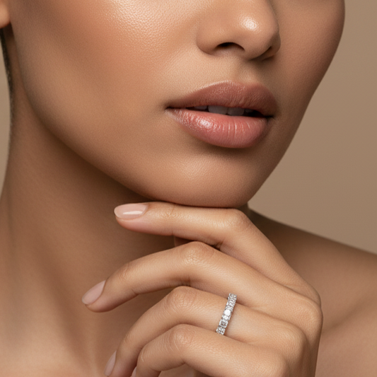 Fine 925 Sterling Silver - Full Stone Ring