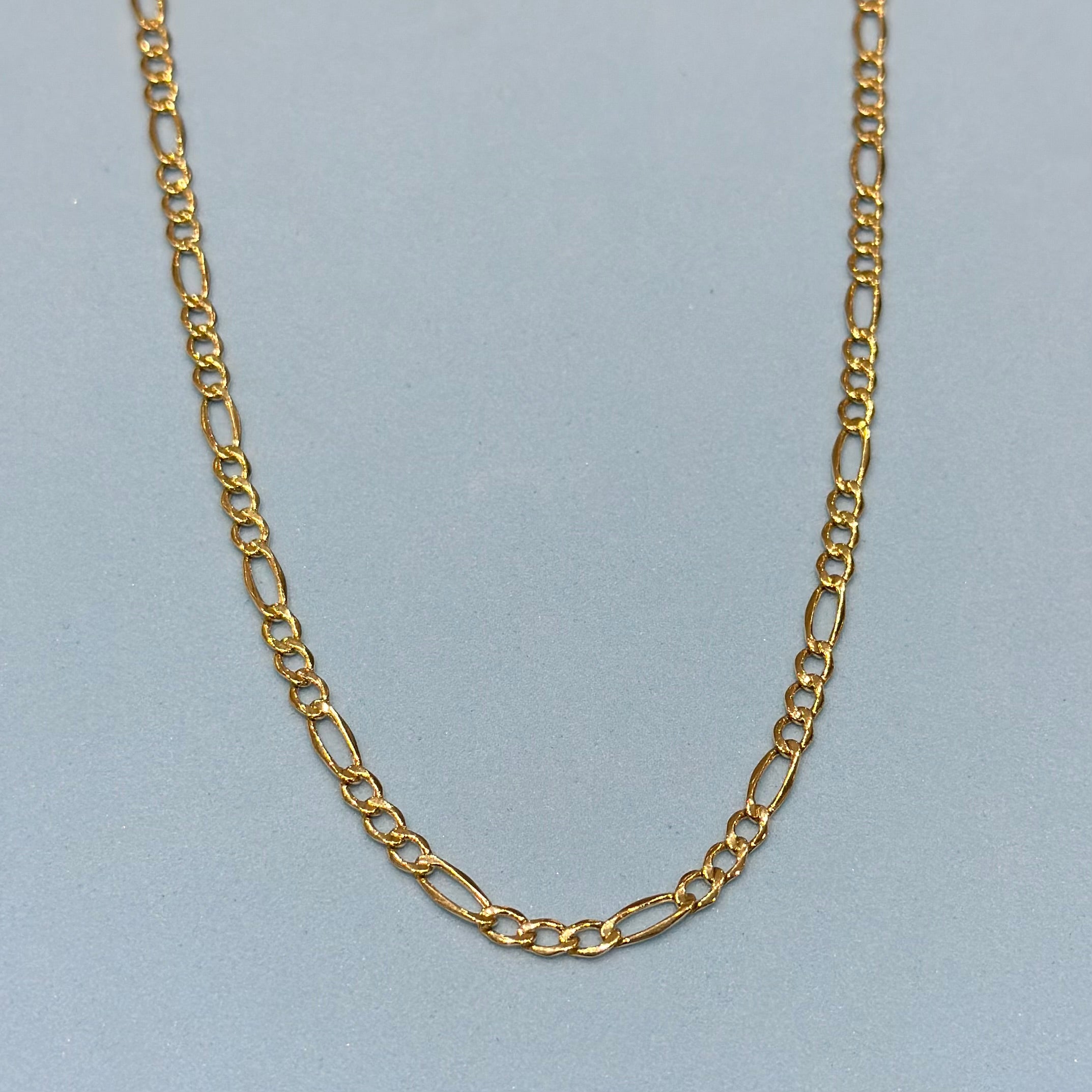 Real 18K Yellow Gold - Figaro Thin Chain