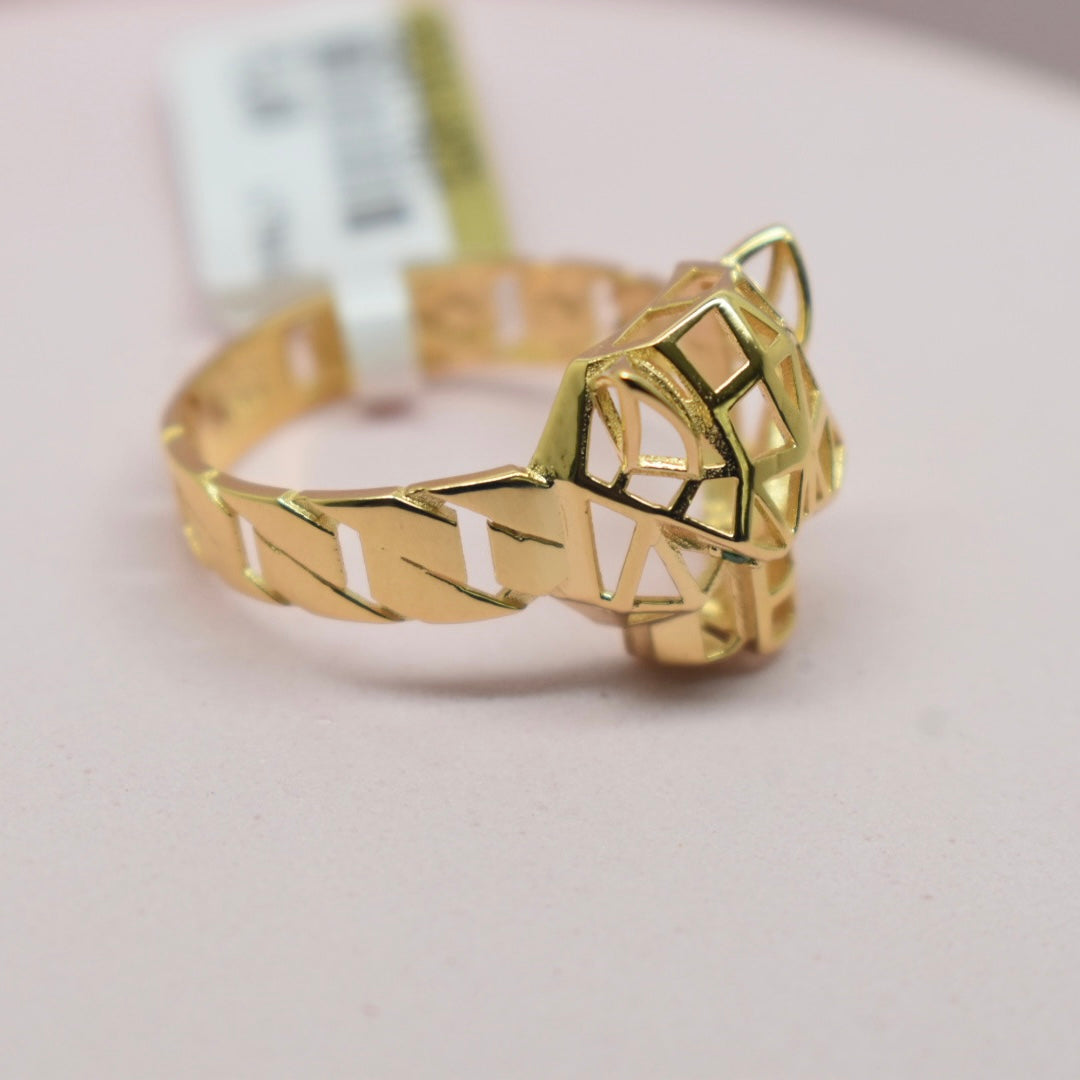 Real 18K Yellow Gold - SJCR Panther Link Ring