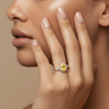 Fine 925 Sterling Silver - Yellow Stone Ring