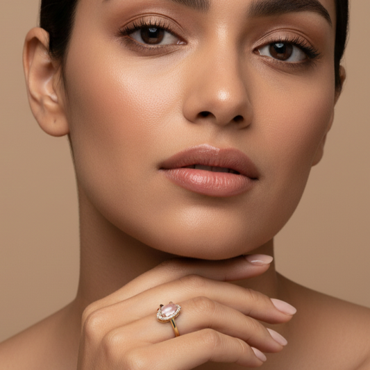 Fine 925 Sterling Silver - Yellow Rose Teardrop Ring