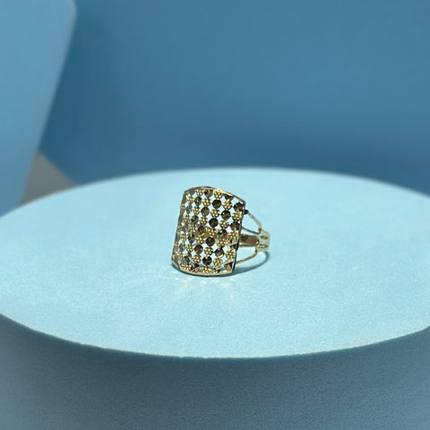 Real 18K Yellow Gold - Net Ring