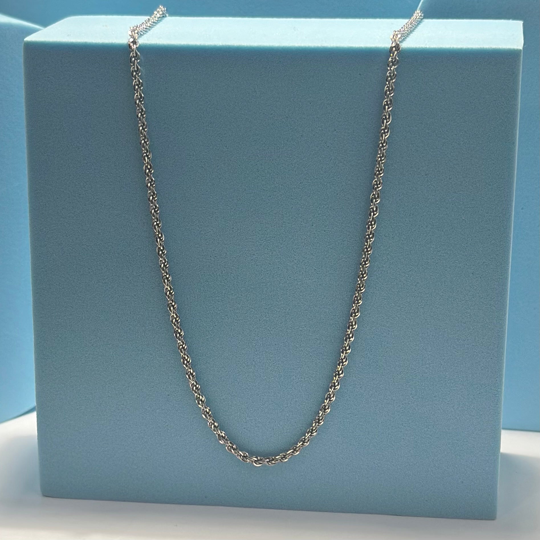 Real 18K White Gold - Rope Chain