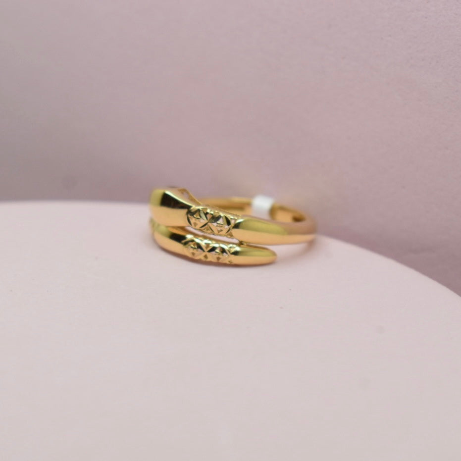 *LIMITED* Real 18K Yellow Gold - Cut Serpenti Snake Ring