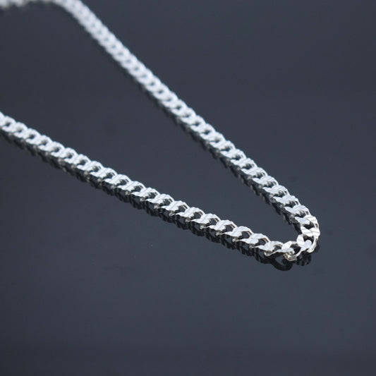 925 Sterling Silver - Small Textured Curb Chain