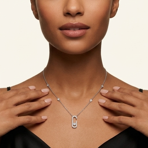 925 Sterling Silver - SJMSK G-Link Move Pendant Necklace