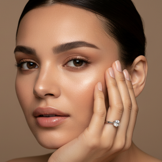 Fine 925 Sterling Silver - Sparkle Single Stone Ring