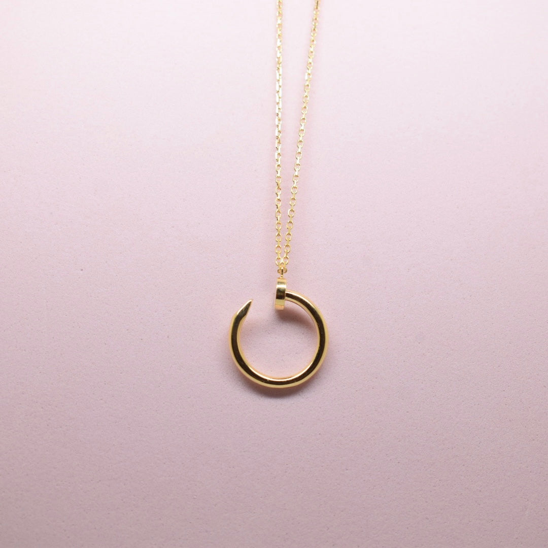 Real 18K Yellow Gold - SJCR Nail Solid Necklace