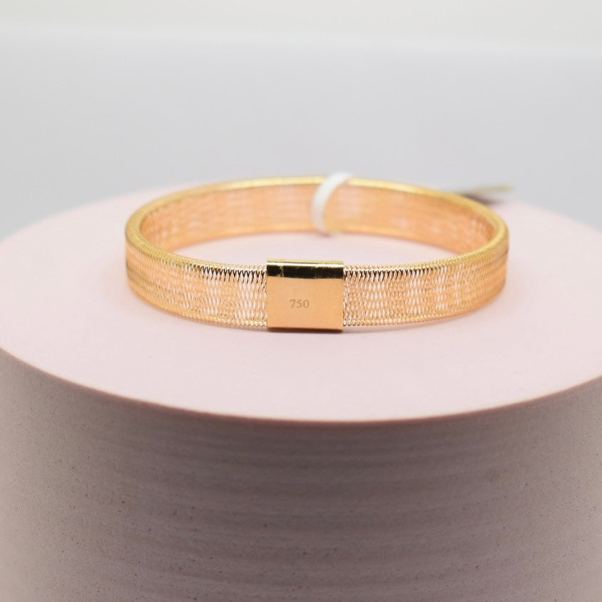 Real 18K Yellow Gold - Stretchable Bangle