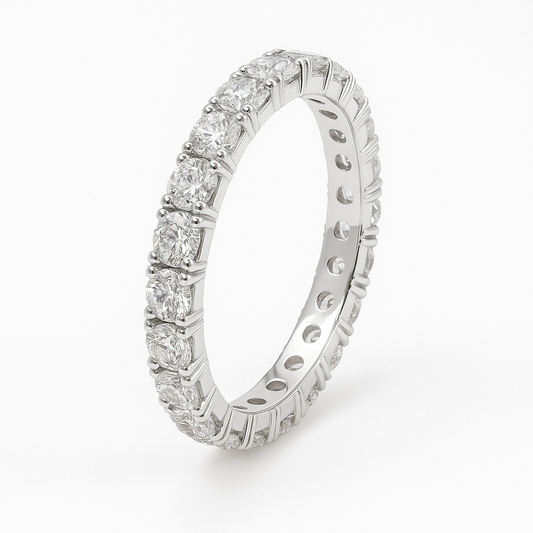 925 Sterling Silver - Zircon Band Ring
