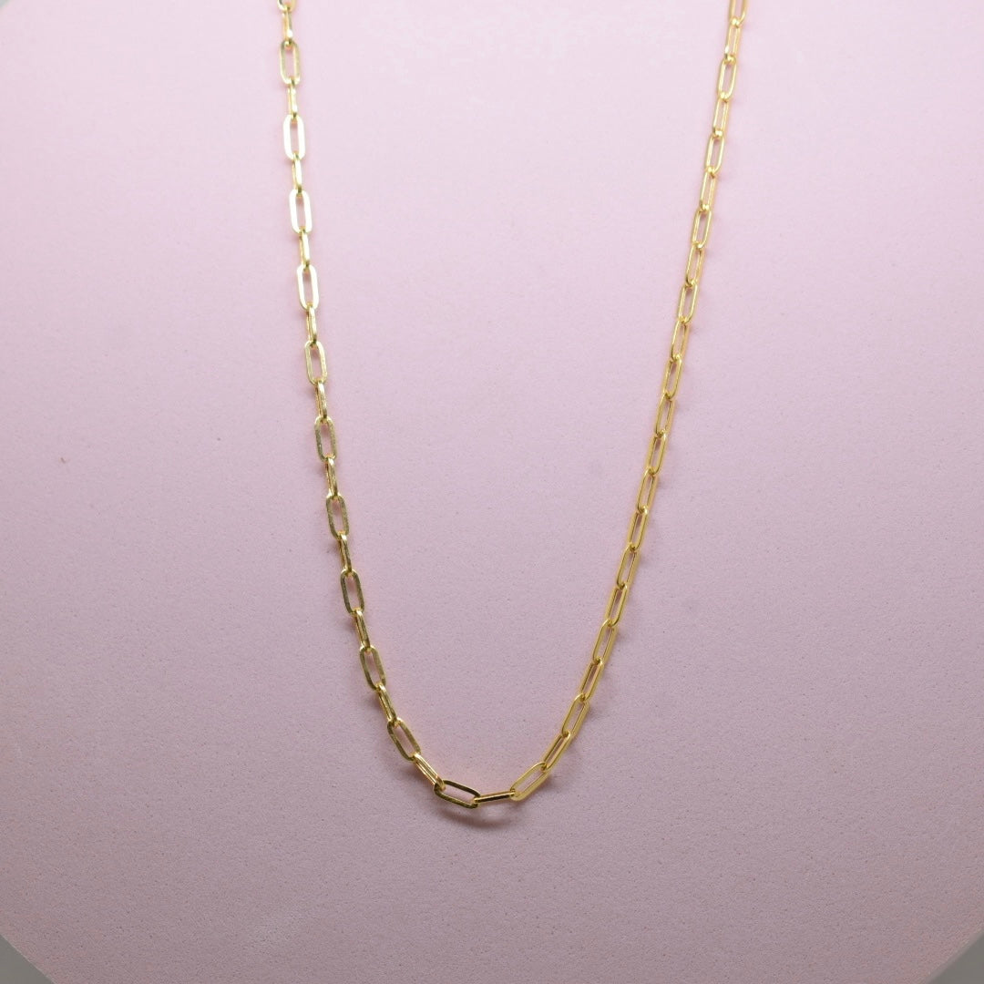 Real 18K Yellow Gold - *NEW* Thick Paper Clip Chain