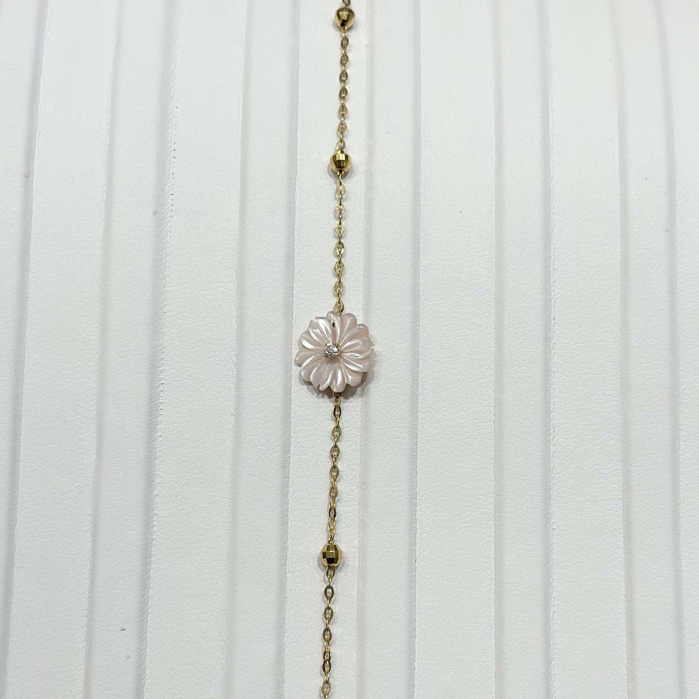 Real 18K Yellow Gold -  Flower Bracelet