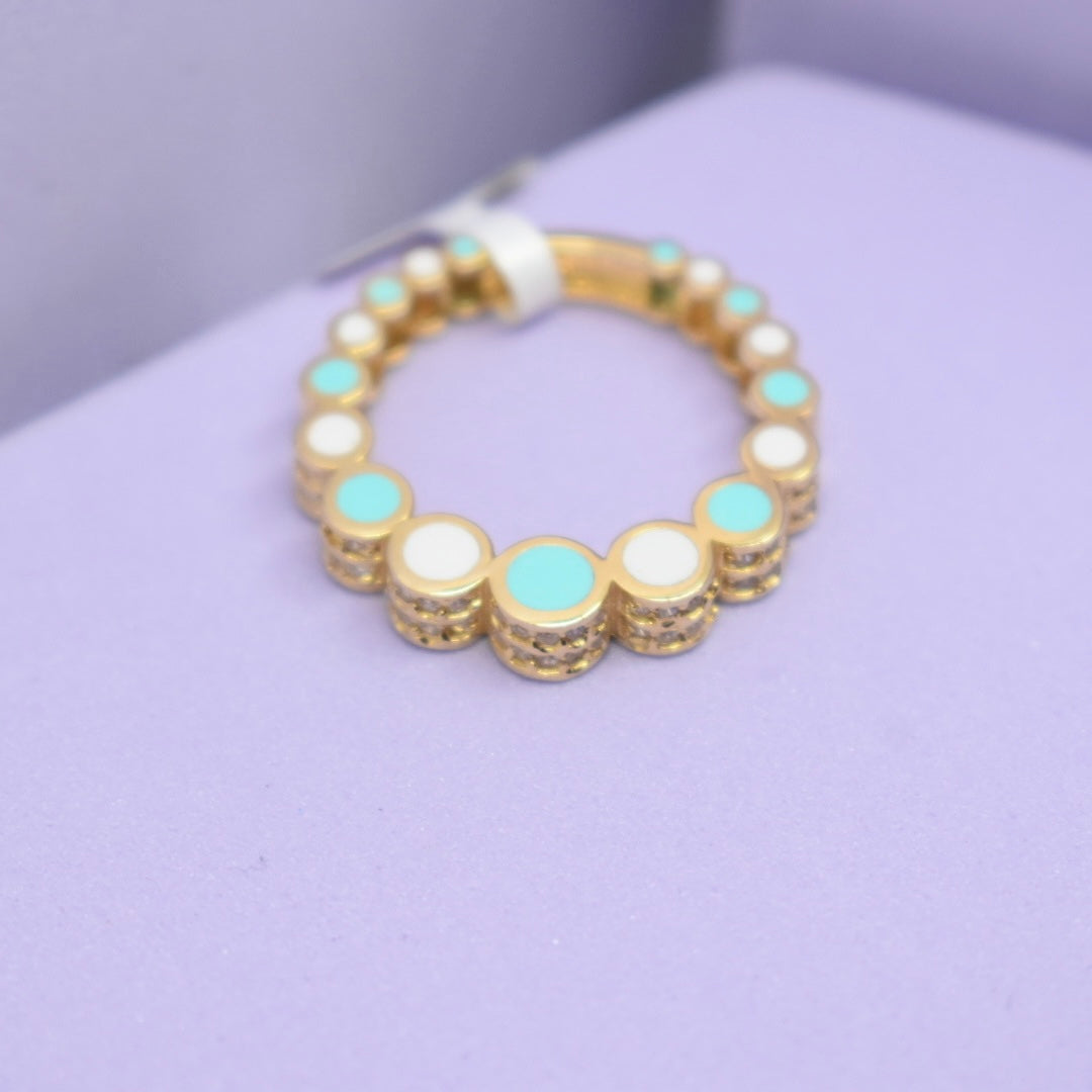 *SUMMER COLLECTION* 18K Gold - Blue Enamel Stone Ring