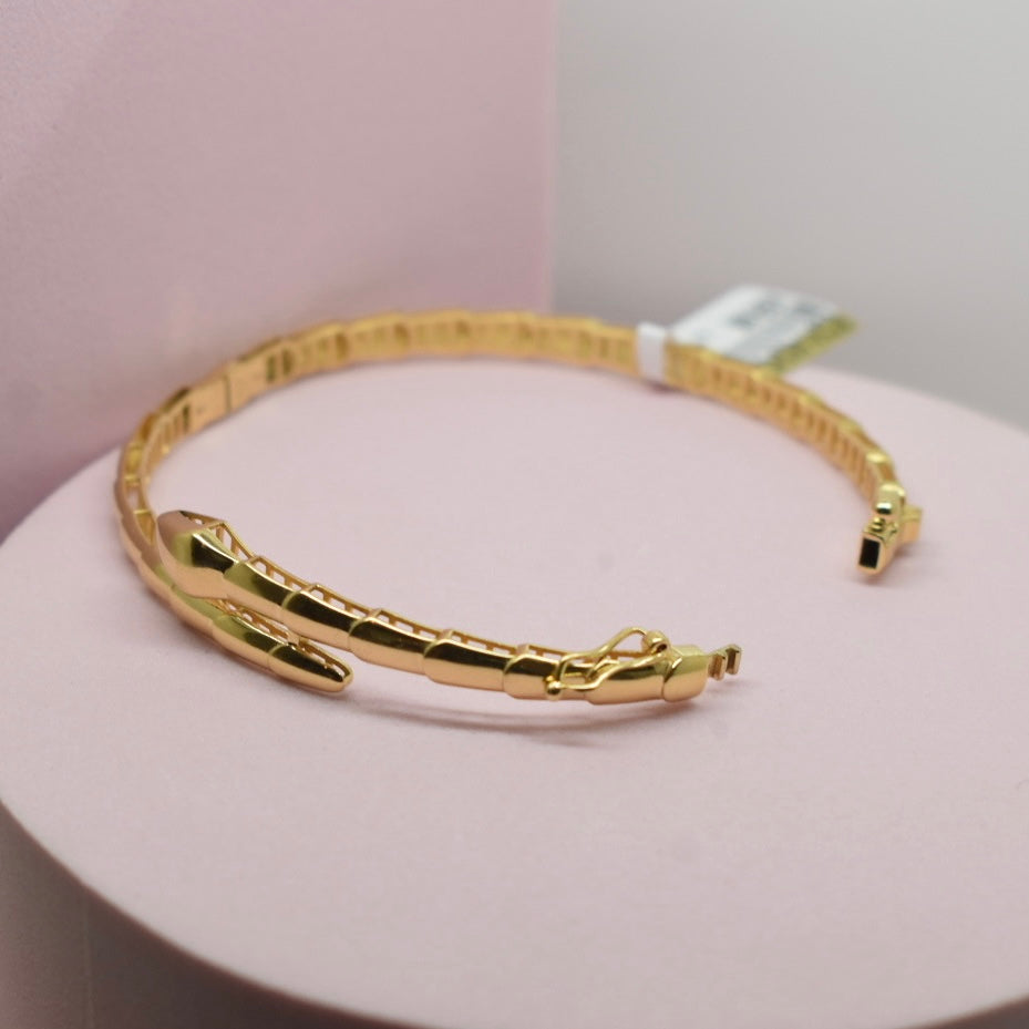 Real 18K Yellow Gold - Serpenti Plain Bangle