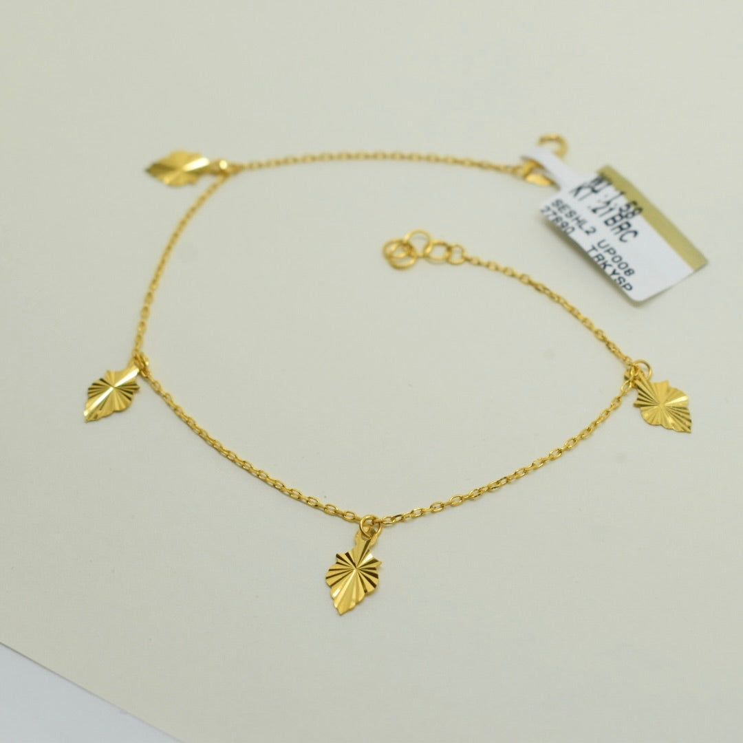 *NEW* 21K Yellow Gold - Hanging Charms Bracelet