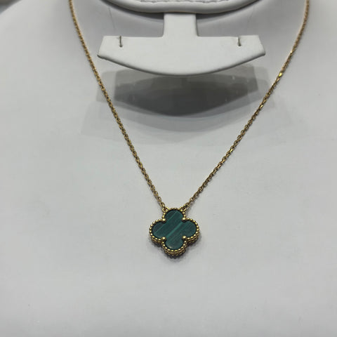 Real 18K Yellow Gold - SJVC 14mm Green Necklace