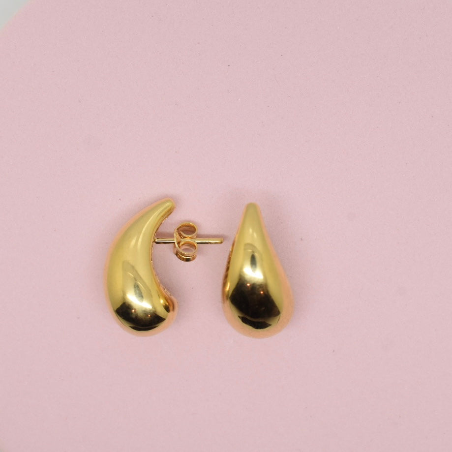 Real 18K Gold - Teardrop Small Earrings