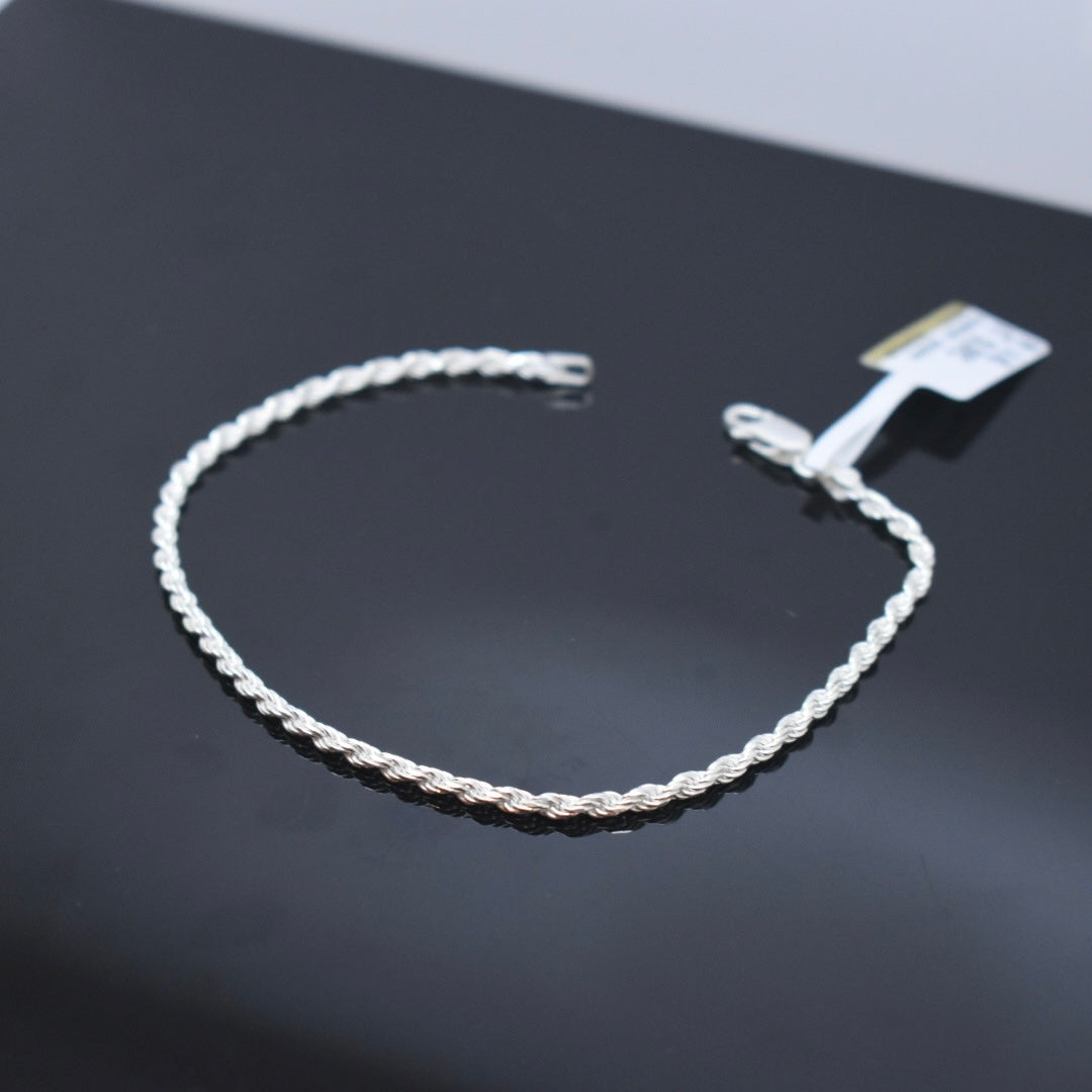 925 Sterling Silver - Thin Rope Bracelet