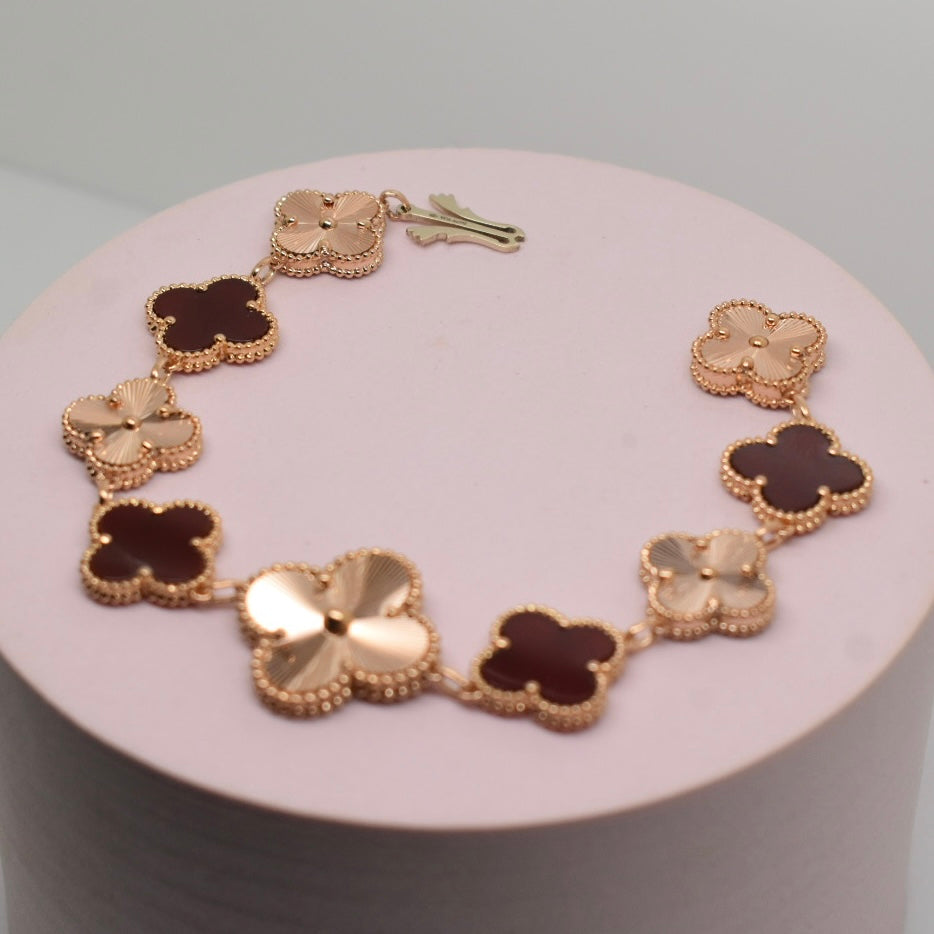 18K Rose Gold - SJVC Red Large Flower Bracelet