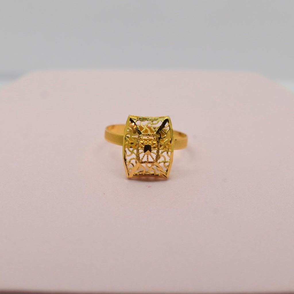 *SPECIAL* 21K Yellow Gold - Kuwaiti Plain Square Ring