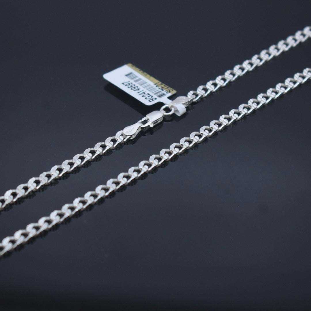 925 Sterling Silver - Thin Flat Curb Chain