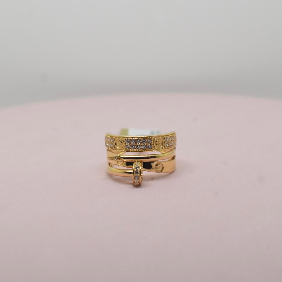 *NEW* Real 18K Yellow Gold - SJCR Mix Half Ring