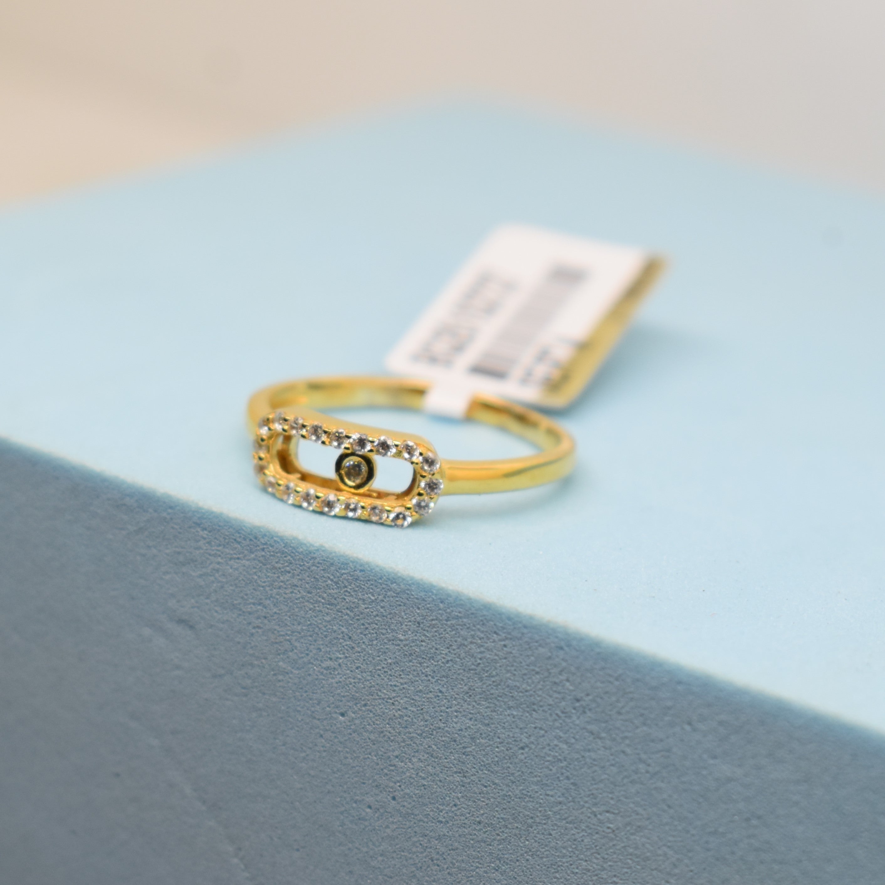 Fine 925 Sterling Silver -  Yellow Messika Moving Stone Ring