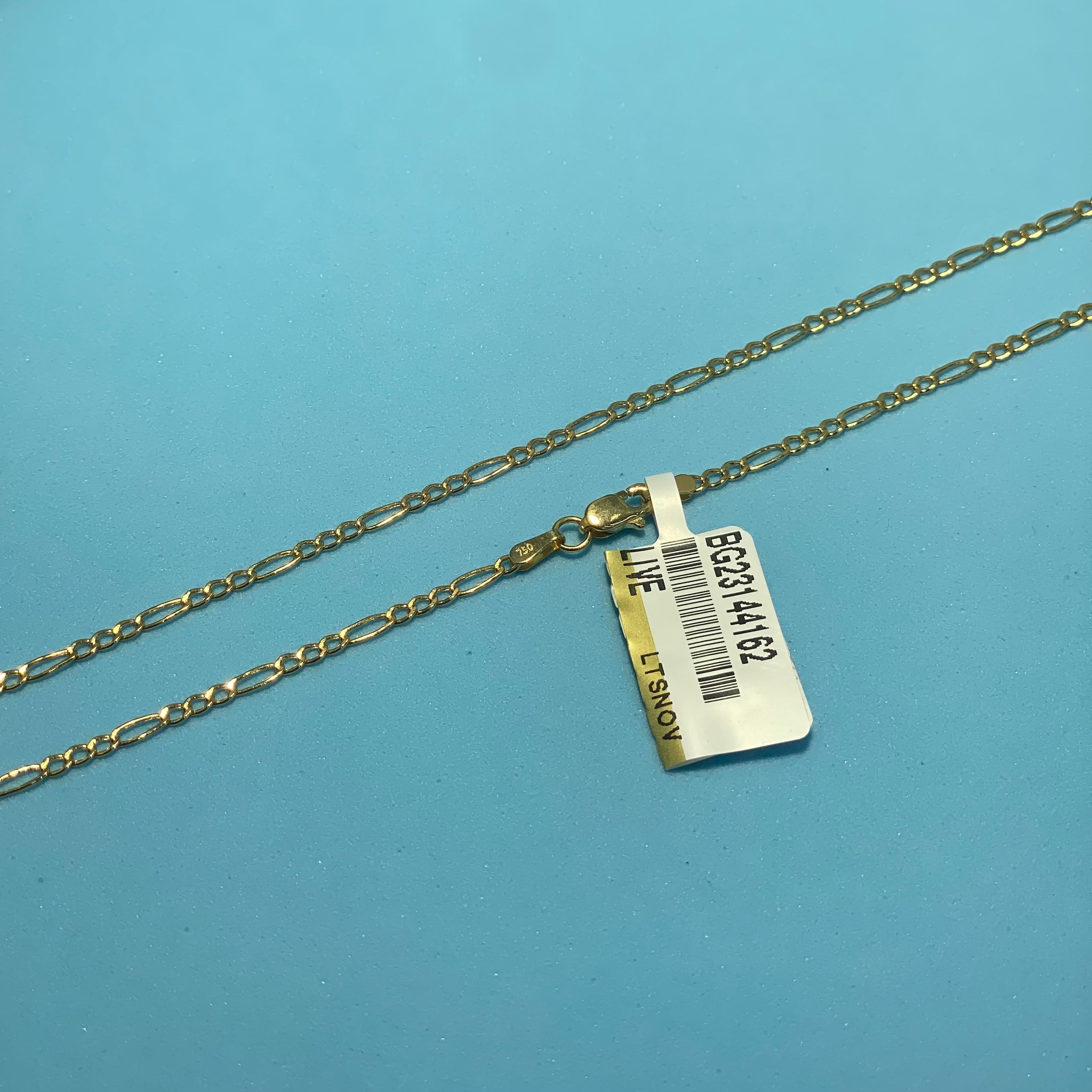 18K Yellow Gold - *NEW* Italian Figaro Thin Unisex Chain