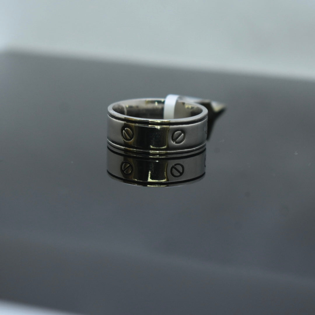 925 Sterling Silver - SJCR Love Black Band Ring