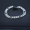 925 Sterling Silver - Medium Textured Figaro Bracelet