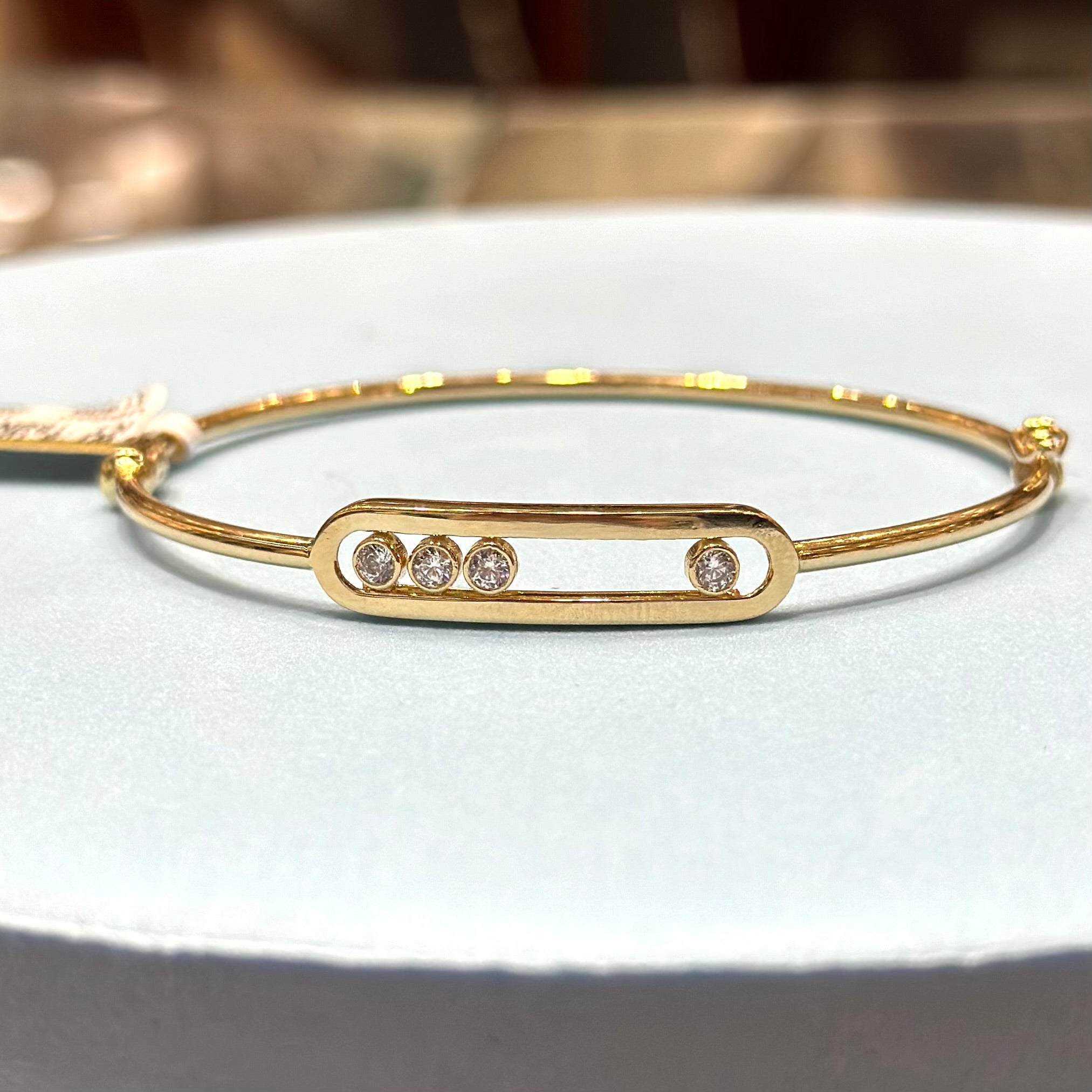 Real 18K Yellow Gold - SJMSK Uno Bangle (Sizes Available)