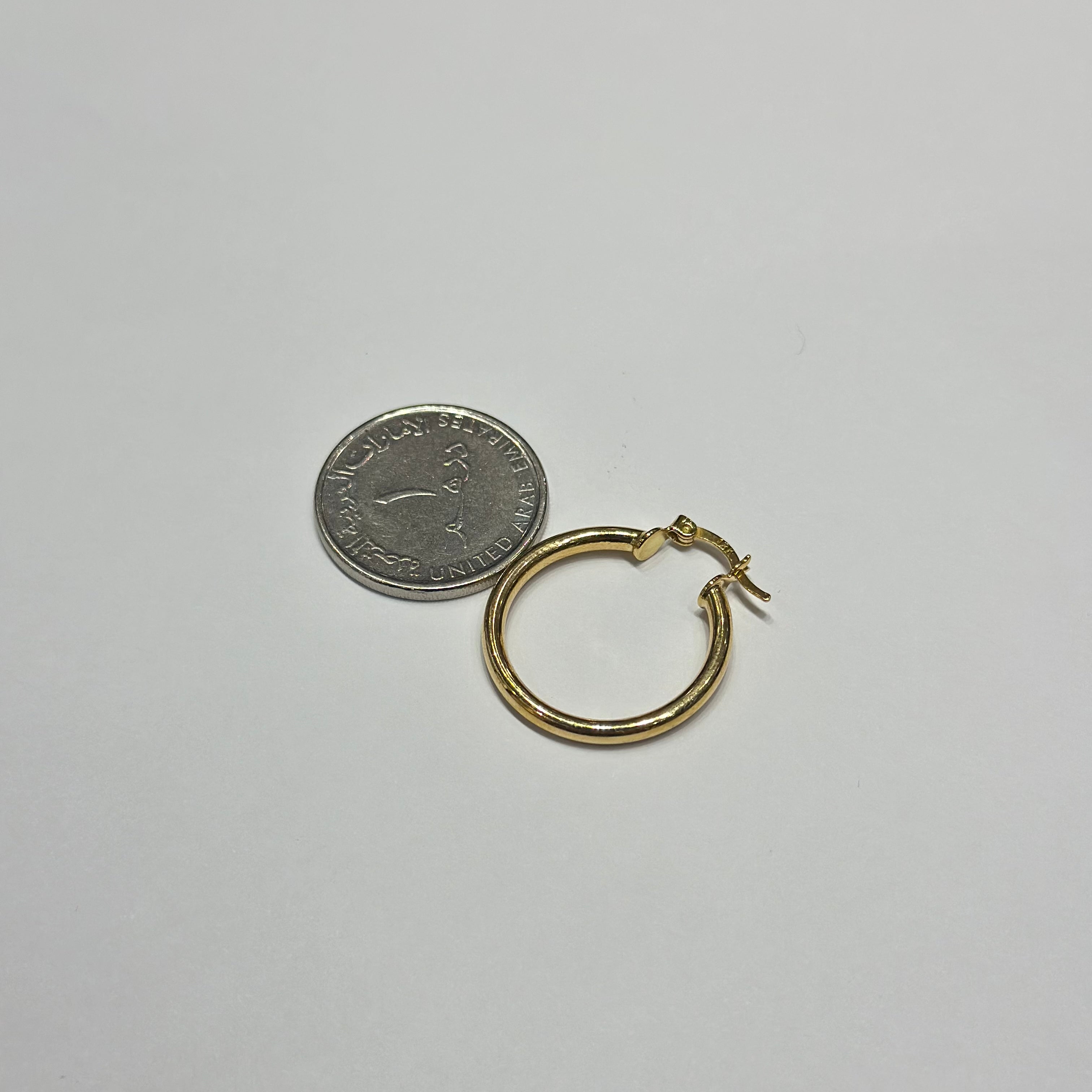 Real 18K Yellow Gold - Plain Hoop Earrings